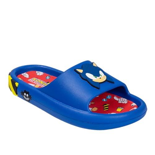 Ground Up Sega Sonic the Hedgehog Slides for Boys Blue Size 13 Little Kid