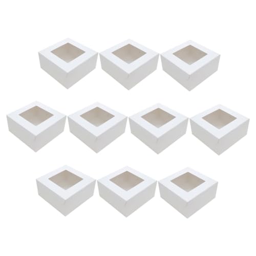 Ciieeo 10pcs Box Outdoor Cake Box with Clear Window Lid Birthday Cake Holder for Easy Transport for Parties and Gatherings Lightweight and Sturdy Packaging