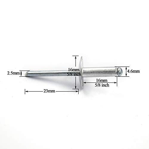 Alloypro 6025012021 60Pcs Large Flange Blind Rivets, Aluminum,Flange Diameter 5/8 Inch thumb #1