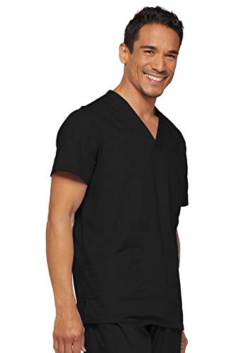 Image of Dickies Mens V-Neck Scrub Top with 5 Pockets - Medical & Nursing Uniform Shirt, Side Vents - 81906