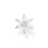 Farbe: silberfarben, weiß THOMAS SABO Damen Einzel Ohrstecker Blume weiße Steine 925 Sterlingsilber H2196-051-14