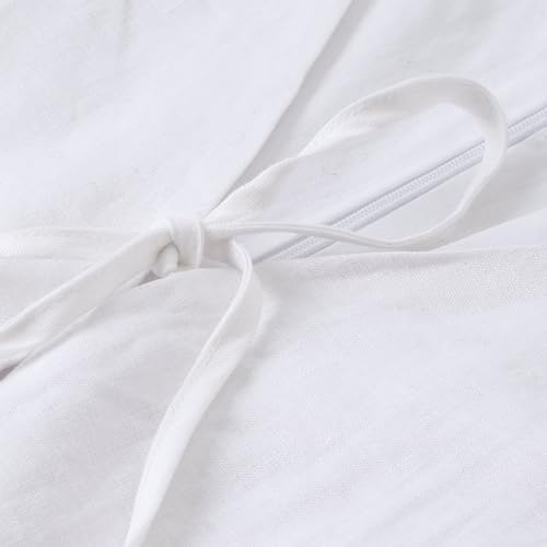 Amazhiyu Womens 100% Linen Summer V Neck Tie Front Sleeveless Mini Tank Dress4