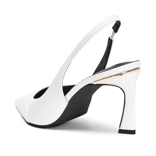 Image of Elisabet Tang Women's Kitten Heel Slingback Low Pumps 3 Inches Stiletto Pointed Closed Toe Elegant Dressy Bridal Wedding Party Shoes