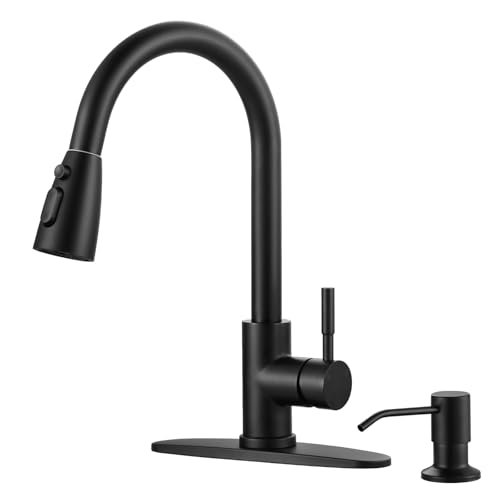 Robinet d'évier en acier inoxydable noir mat au design contemporain HMJGDZG