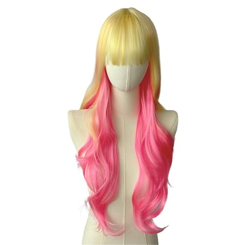 Perruque synthétique longue bouclée grand volume pour coiffure dégradée femme