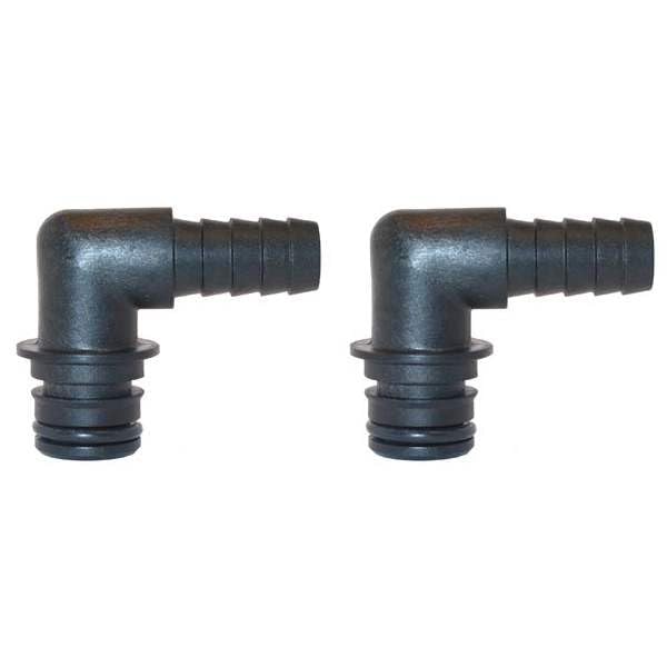 IPW Industries IncFlojet (20381-009) - Quad Port 90-Degree Elbow Fitting (1/2" Quick Disconnect Hose Barb) Ideal Connector for Water Pump Systems