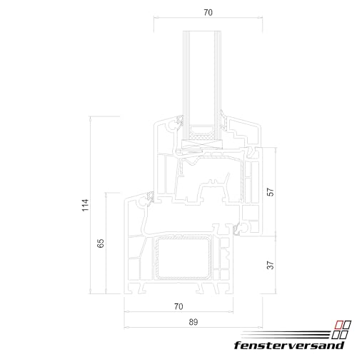 FENSTERVERSAND - Kellerfenster 80 x 40 Kunststofffenster Weiß - 2-fach Verglasung mit Klarglas - Dreh- & Kippfenster, Fenster Kunststoff - DIN rechts - BxH: 800x400 mm, 70 mm Profil