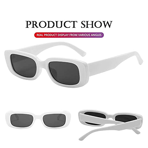 Image of Rectangle Sunglasses for Women Retro Driving Glasses 90's Vintage Fashion Narrow Square Frame UV400 Protection