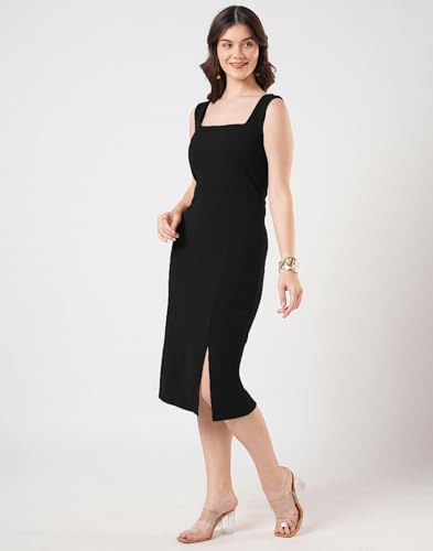 Image of Selvia Lycra Bodycon Dress for Women, One Piece Western Dress for Women