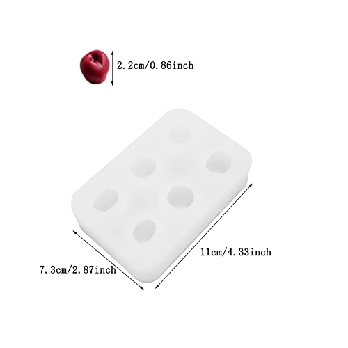 Onnpnn 6 Cavity Cherry Silicone Mold, Creative Cherry-Shaped Chocolate Mould, 3D Simulation Fruit Shape Resin Molds, Handmade Soap Scented Candle Molds Fondant Cakes Decorating Tool #TOP2