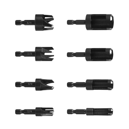 8 Pack High Speed Steels Hex Shank Countersink Tool Drill Bit Set 1/4