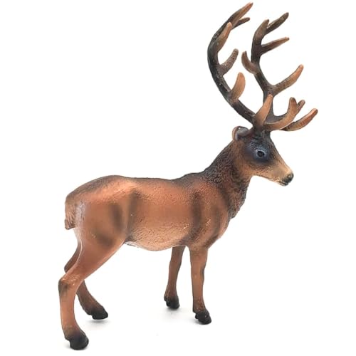 Image of FUNFOB Deer Toy Figure Height -13cm Deer Statue for Kids & Adults PVC Multicolour | Animal- de er
