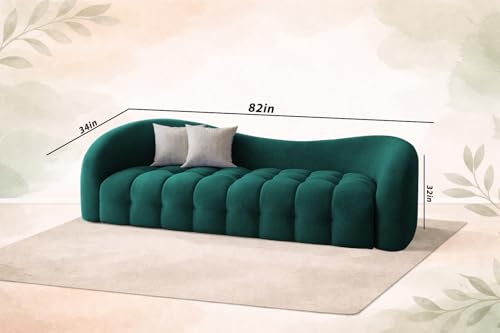 Image of Casaliving Ariana Modern Premium Boucle Fabric Sofa, Upholstered 3 Seater Sofa Set for Living Room, (Pine Colour) Premium Boucle Fabric Sofa