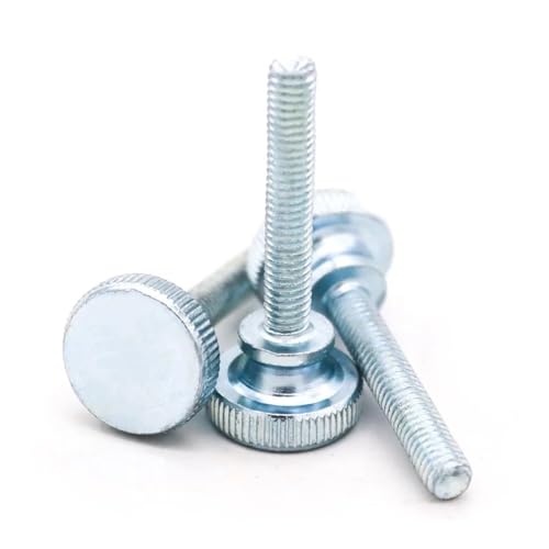 t@Xi[lW 5Pcs M3 M4 M5 Knurl High Step Metal Hand Tighten Thumb Screw Curtain Wall Glass Lock Thumbscrew Adjust(10mm,5pcs M4)