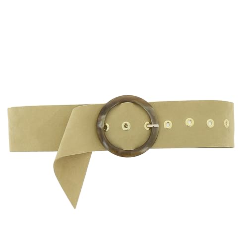 Ceinture femme large en cuir suède pour structurer une robe ou un manteau au quotidien