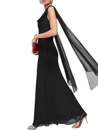 Parthea Women's Summer Formal Wedding Guest Dresses Sleeveless Backless Long Elegant Evening Party Maxi Bodycon Dress