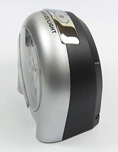 Acctim Sweeper Analogue Alarm Clock Non Ticking Sweep Smartlite® Quartz Silver