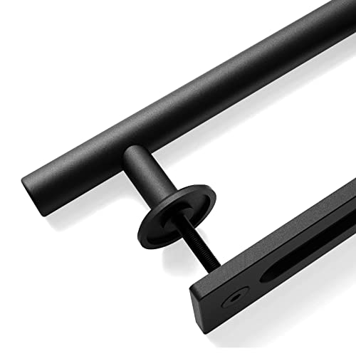 WOLFBIRD 30CM Scheunentorgriff, Schiebetür zieht-Griff,Schwarz Türgriff, Schiebetürgriff Doppelseitiger Griff für Eine Holztür