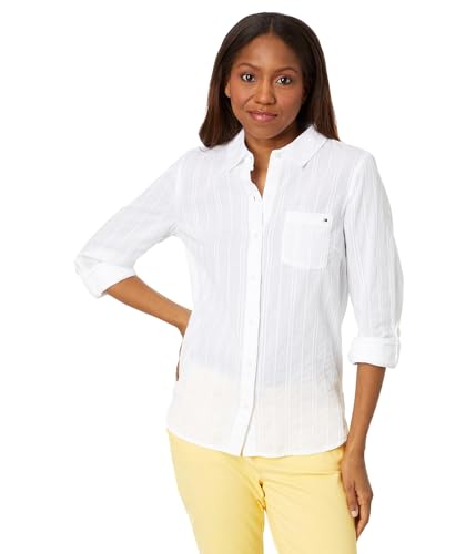 Image of Tommy Hilfiger Women's Plaid Lurex Button Up Shirt