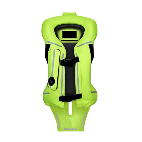 GDNKP Chaleco Airbag Moto Homologado,por La Noche Hipica Chaleco Reflectante 0.01Msexpansión,Cazadora Motocicletas Verano,Verde,XXL