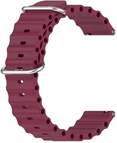 Image of Ultra Ocean Band Compatible with Apple Watch Straps 42mm 44mm 45mm and 49mm Adjustable Smart Watch (Rubber Strap Ultra-Wine RED (RSUWR))