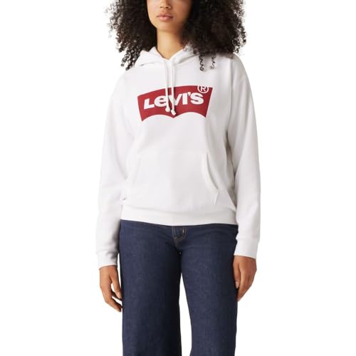 Levi's Women's Graphic Everyday Hoodie, (New) Batwing White, Medium