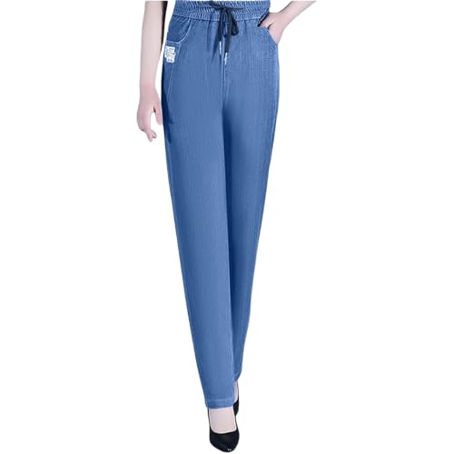 Jeans for Women, Comfy Jeans for Women High Waist Ultra-Stretch Mom Jeans, New Comfy Mom Jeans Elastic Waist Denim Pants