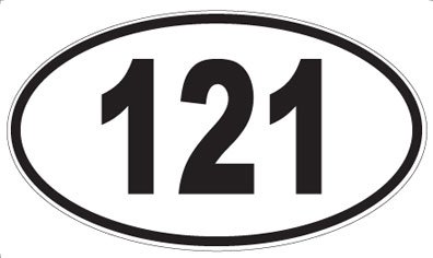 Taellページとなります☻ Amazon.com - Number 121 Oval Sticker