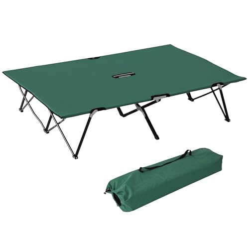 Outsunny 2 Person Folding Camping Cot for Adults, 50