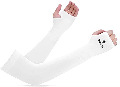 Image of MIZUNA Sun Protection Arm Sleeves Hand gloves For Men & Women,Thumb Holes UPF 50 Arm Cover for Biking,Cricket,Cycling, Golf, Outdoor Sports