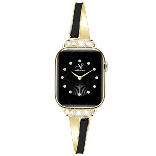 Bracelet fin pour Apple Watch de Newlibery en métal réglable élégant pour toutes séries iWatch