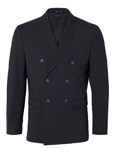 Blazer bleu marine homme veste classique ajustée chic boutonnage croisé