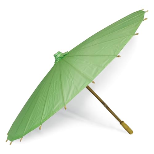 OLILLY 10 Ombrelles Vertes en Papier et Babou pour Mariage, Fête et Evênement (Vert)