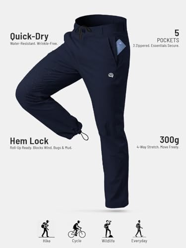 Image of Reccy Men's Trekking Hiking Camping Regular Fit Nomadic Lite Pants - Ultralight, Water Resistant, Highly Breathable