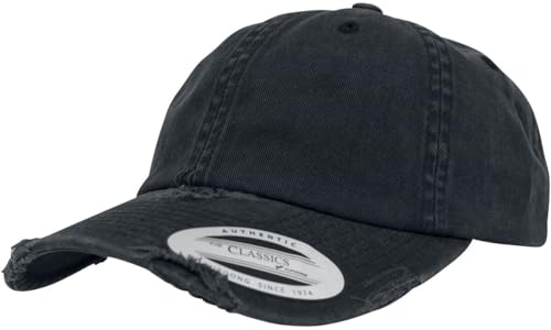 Flexfit Low Profile Destroyed, Caps Unisex Adulto, Negro (Black), Talla Única