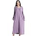 Produktbild GHYUB Morgenmantel DamenDamen Weicher Langarm BademantelDamen Reißverschluss Bademäntel Plus GrößeNachtwäsche Taschen Hausmantel Langer Weicher Fischschuppen Nachthemd (Color : Purple, Size : M)