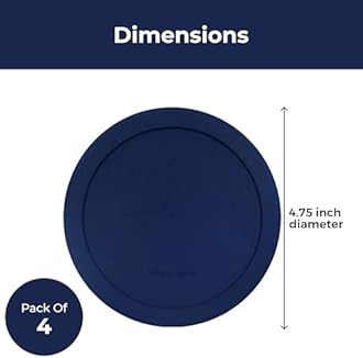 Wood Grip - Lids for Pyrex and Anchor Round Glass Containers - Lids For Pyrex Glass Containers - Replacement Lids (Blue, 4 Cups, 4 Pack)