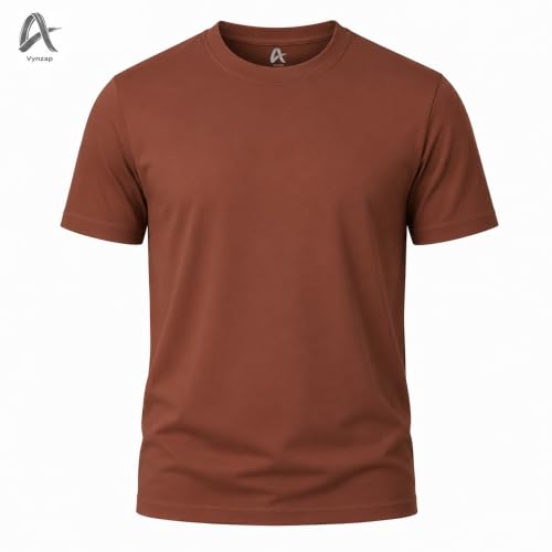 Image of Men's 100% Cotton Crew Neck T-Shirt | Regular Fit | Soft & Breathable | Casual Everyday Wear