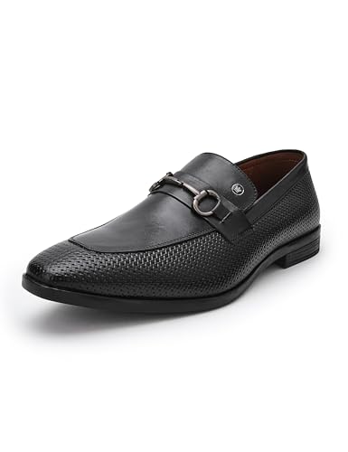 Image of Louis Philippe Men Premium Leather Breathable Lining Material Anti Slip with Heel TPR Sole Formal Slip-on Shoes