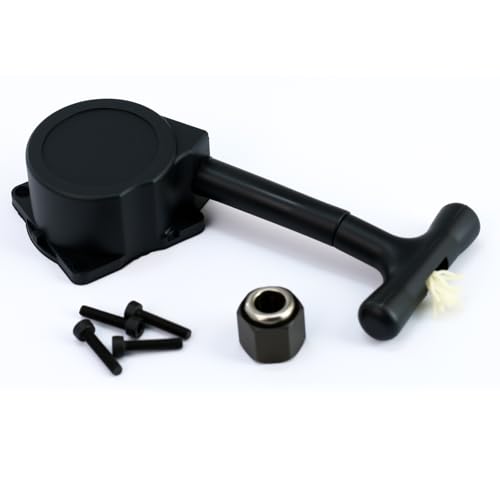 RC Pull Start Engine Starter R020 with 12mm One-Way Bearing & R025 Hex Nut Compatible with Traxxas, HSP, Redcat, Himoto 1/10 Nitro RC Cars, Fits VX 16 18 SH 21 Engines