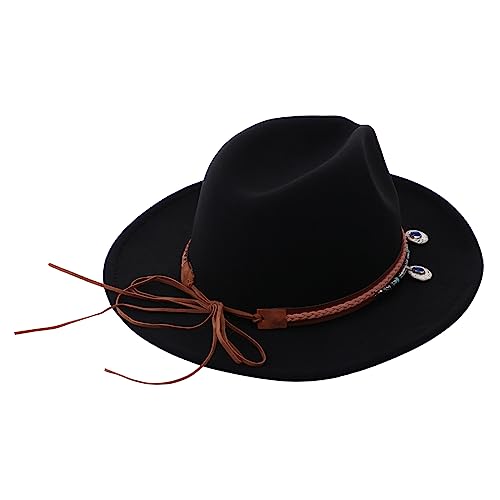 NOLITOY 1Pc Stylish British Style Hat for Women Fashionable Flat Edge Jazz Cap with Elegant Design for Dinner Parties and Special Occasions Lightweight and Comfortable Black