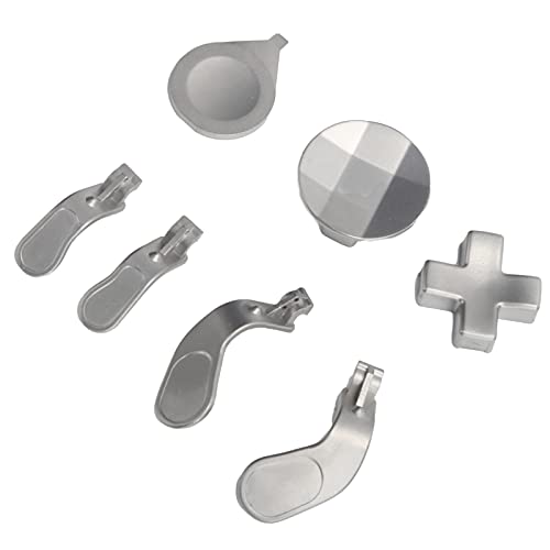 Thumbsticks de superficie lisa y botones de repuesto metálicos para mandos de consolas 4