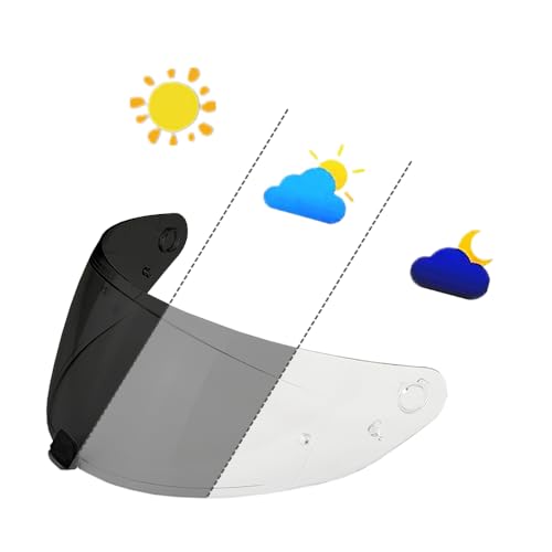 ZQIYDYP HJ-31 Photochromic Shield Helmet Visor Replacement for HJC i70 i10 Motorcycle Helmets (Photochromic Clear to Deep Smoke)