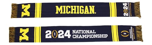 Official 2024 College Football Playoff National Championship Game Michigan Wolverines Knitted Scarf 1-8-2024, LLC2