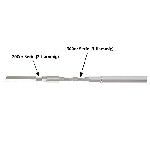 Foto von BBQ-Toro Edelstahl Grillspieß Set passend für Weber Spirit II Gasgrill | inkl. 2x Fleischnadeln, 1x Motor, 1x Halter, 1x Verlängerung | Rotisserie, elektrischer Drehspiess