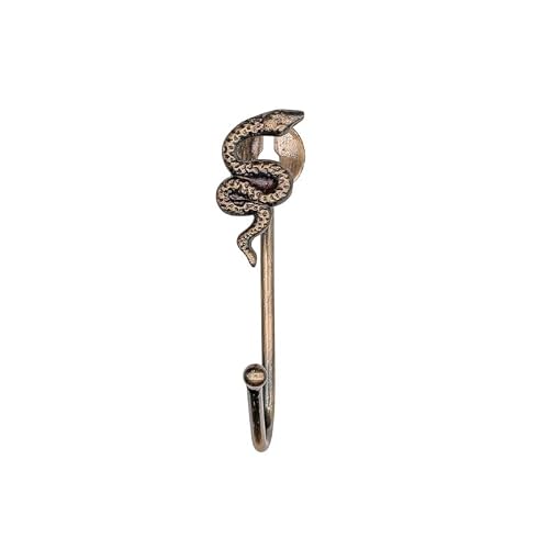 Knober Animal Wall Hooks - Sturdy Animal Head Hooks for Wall & Curtain - Vintage Look - Versatile as Coat Hooks or Curtain Holders - Snake
