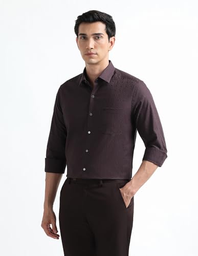 Image of Arrow Checked Slim Fit Mens Formal Shirt - Cotton, Breathable & Comfortable, Full Sleeves Shirts for Men