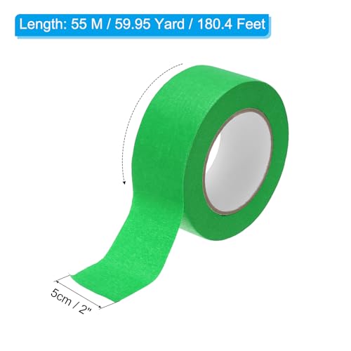 Image of PATIKIL Masking Tape 2 Inch x 60 Yard, General Purpose Adhesive Painting Tape Painters Tape for Arts Crafts Label, Green