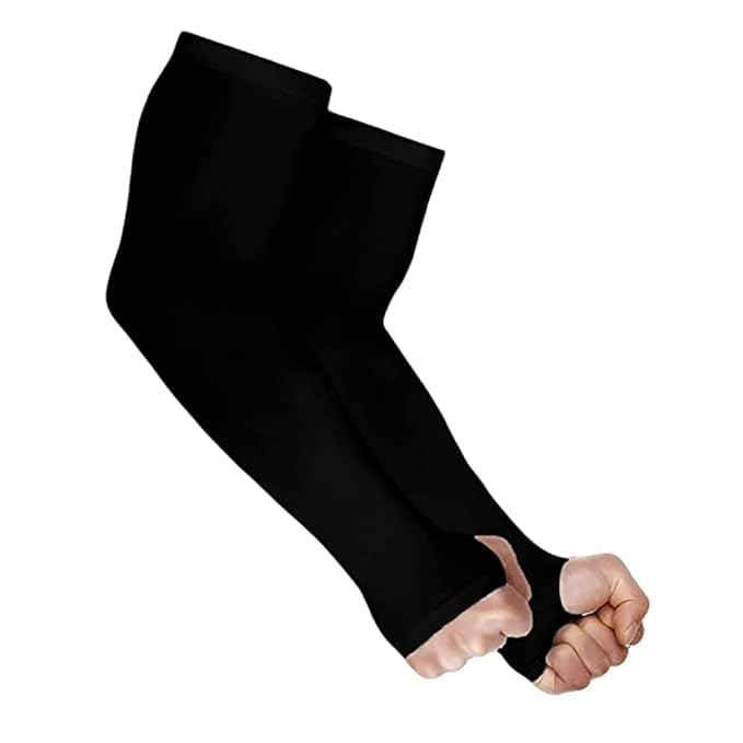 Image of Arm Sleeve UV Protection Cooling Arm Sleeves for Sports Driving Sun Protection Full Hand Gloves Arm Cover For Unisex with Thumb Hole for Boys Girls