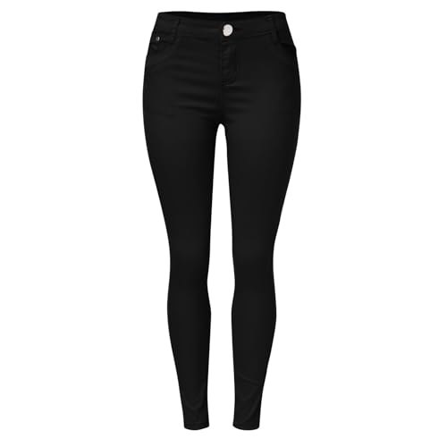 Vaqueros de premamá para mujer, de cintura alta, clásicos, lisos, informales, corte de bota, Negro , 29